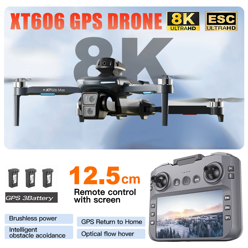Jjrc Drone X12 - Дрон XT606 MAX 3 с аккумулятором,